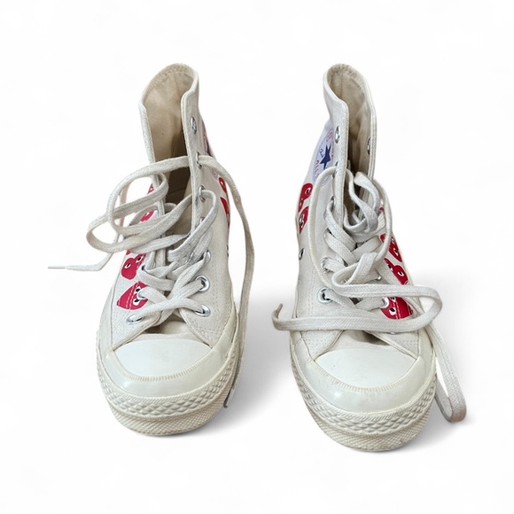 CONVERSE X PLAY Comme des Garçons Chuck 70 Multi Heart Sneakers Women's Sz 7 - Picture 2 of 9